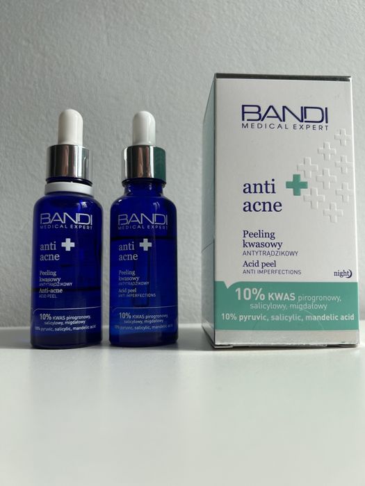 Peeling Kwasowy Bandi Anti Acne Nowy 2 szt + gratis