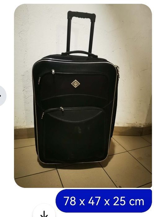 Walizka podróżna XXL Bonro materiałowa 78 x 47 x 25 cm  czarna