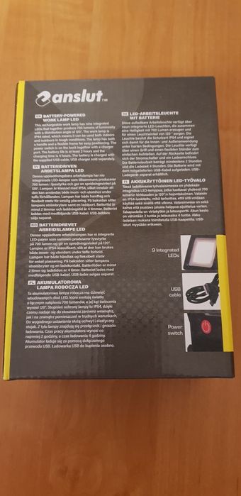 Ліхтар-прожектр світлодіодний укумуляторний Anslut USB  IP54