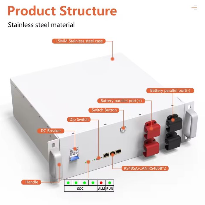 CERRNSS LiFePO4 батарея 48V 100AH