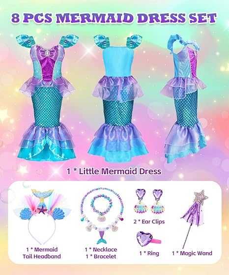 Mała Syrenka Kostium Dziecięcy rozmiar 140-150