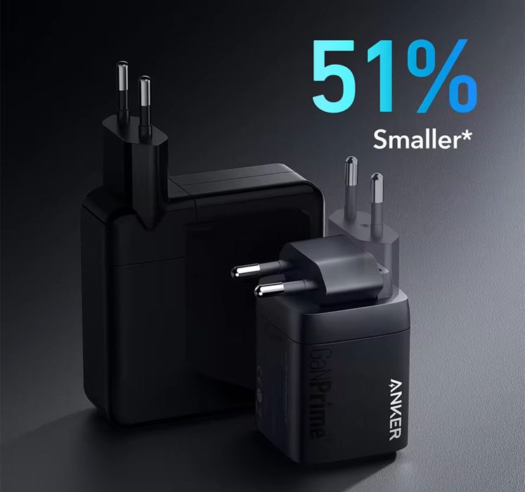 Швидкий зарядний пристрій ANKER GaNPrime™ 67W. Складна вилка. A2669.