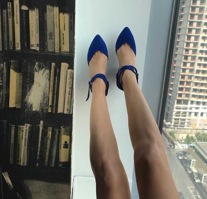 Туфлі сині, індивідуальний пошив, грузинське виробництво