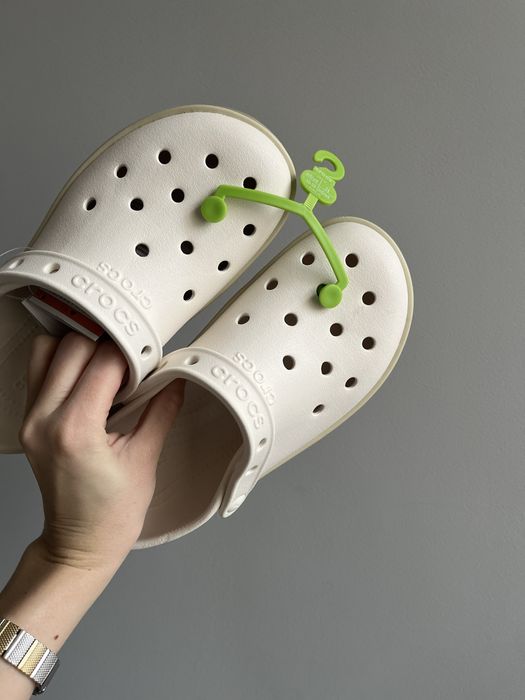 Crocs Stacked chalk крокси жіночі бежеві