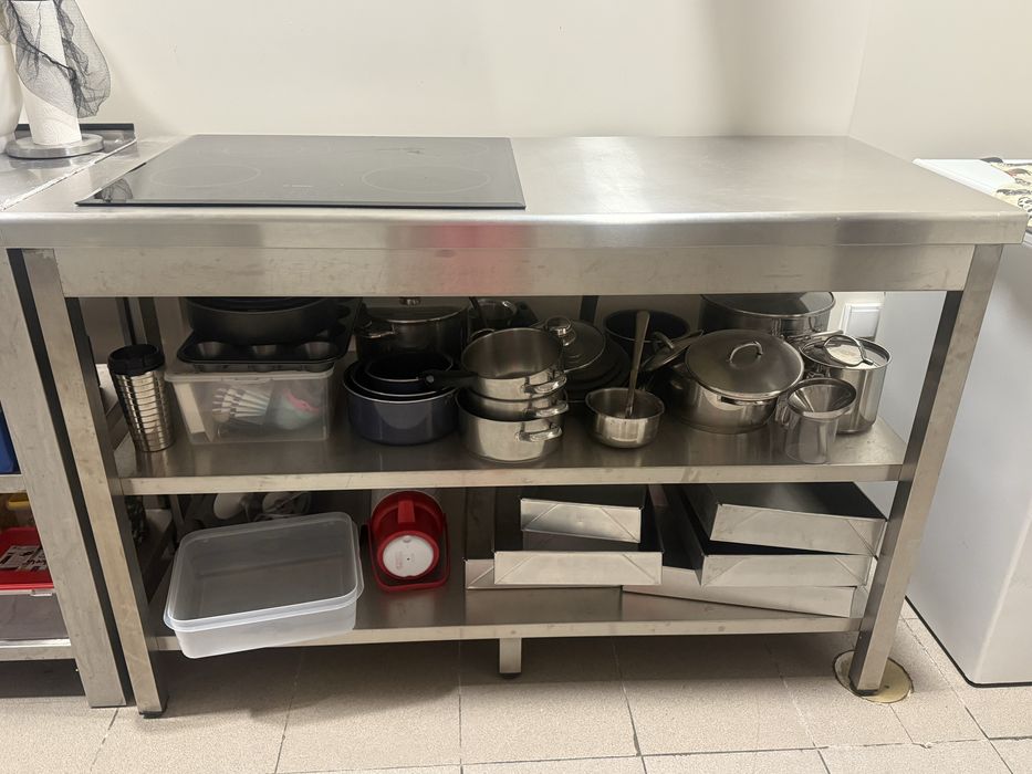 Bancada inox com corte para placa electrica Nova!