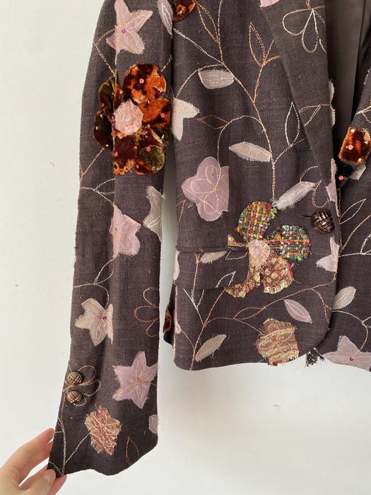 Jedwabna marynarka żakiet hafty wyszywany silk