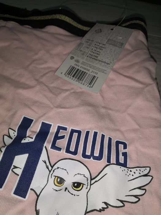 Harry Potter różowe legginsy dla dziewczynki sowa hedwiga.