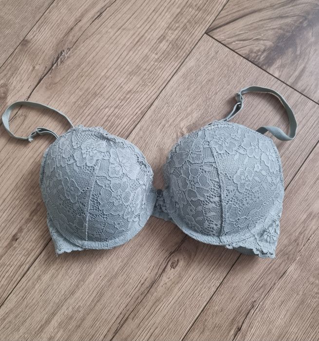 Stanik biustonosz turkusowy koronkowy damski 70C H&M