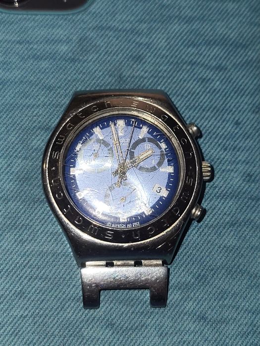 Часы Swatch Irony Chrono (Switzerland) оригинал, стальной браслет