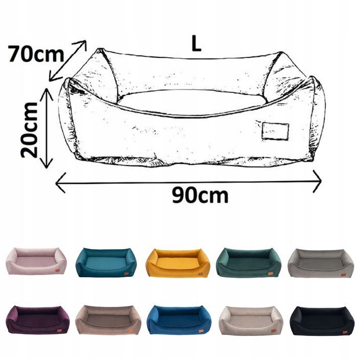 legowisko sofa ortopedyczna dla psa buldog amstaff 90x70x20 cm  czarne