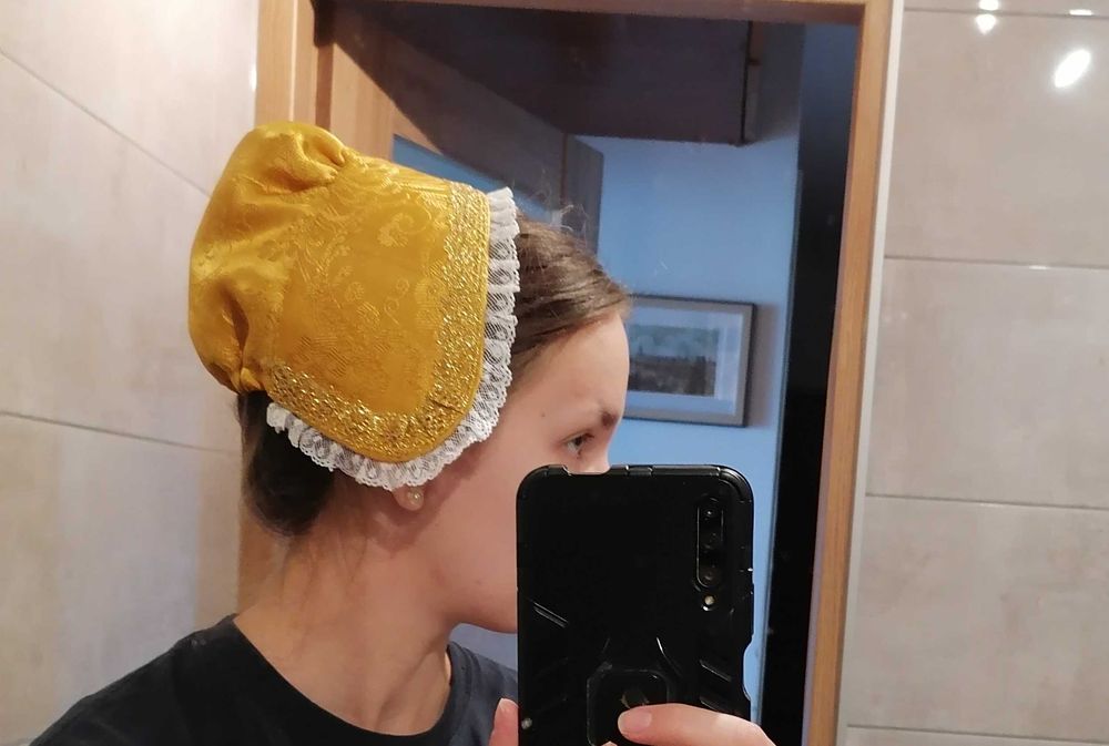 Czepiec mieszczański rekonstrukcja 2. poł. XVIII w.