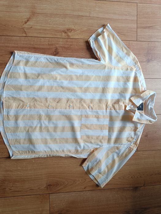H&M S regular fit koszula męska w paski na krótki rękaw