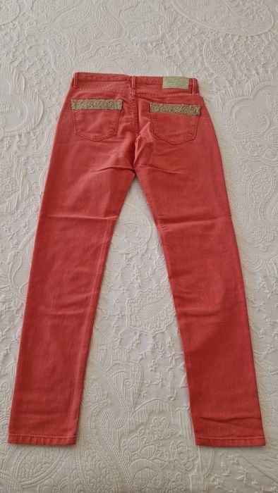 Calças de ganga skinny, Mango, coral, tamanho 36