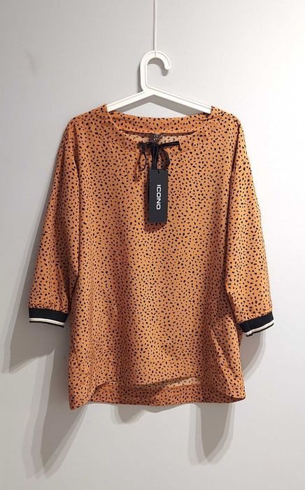 Sprzedam rudą bluzkę w czarne cętki, 30 zł, L/XL, Nowa z metką