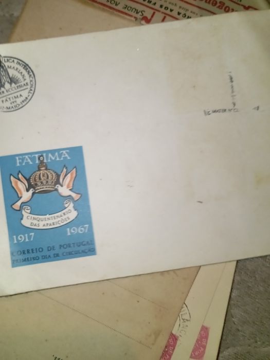 Envelope com selos de Fátima