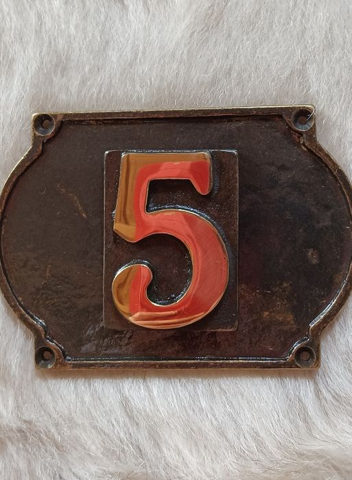 Placa número de porta dupla , estilo rústico , bronze/ dourado