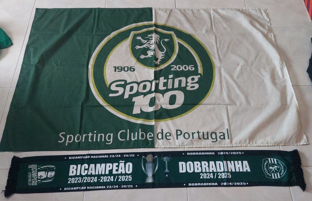 Bandeira e cachecol do sporting historicos