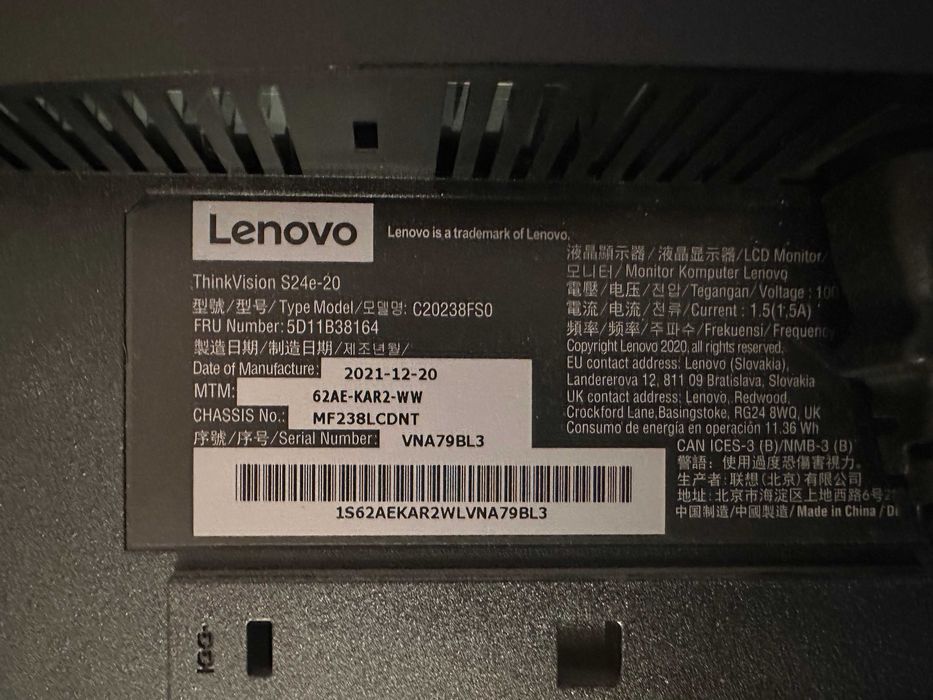 Монитор Lenovo ThinkVision e24ep-20 62AE-KAR2-WW
