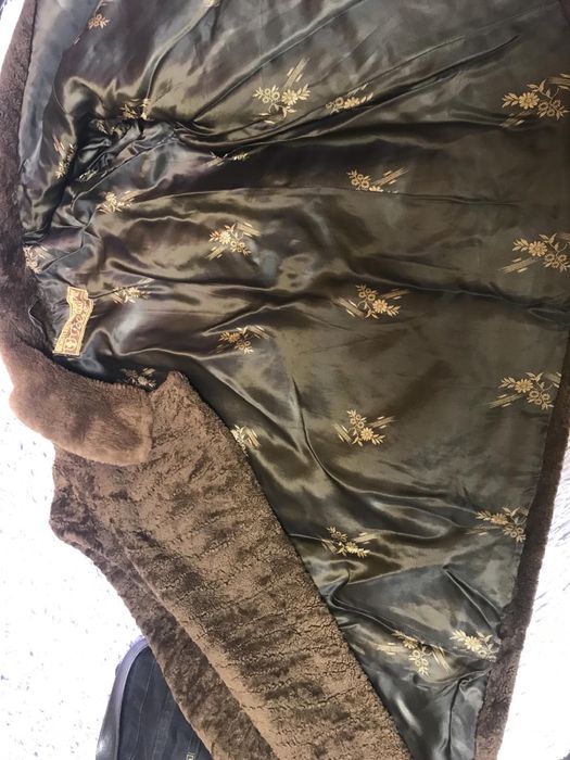 Полушубок натуральный/ цигейка под каракуль