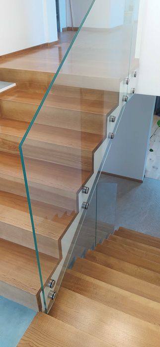 Balustrada na rotulach na profilu szklana balkon francuski poręcz nierdzewna