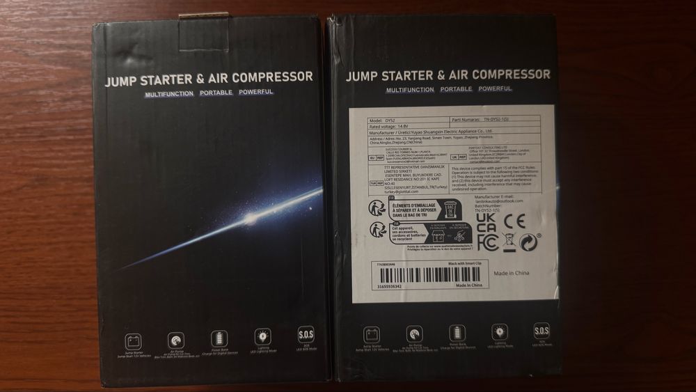 Бустер, пуск-зарядний  на 1000 А, з компрес. 150 PSI, батар. 10000 mAh