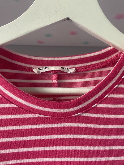 sukienka z krótkim rękawem w paski