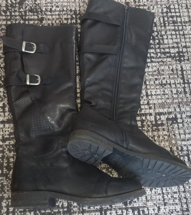 Botas até ao joelho, pretas, 39/40