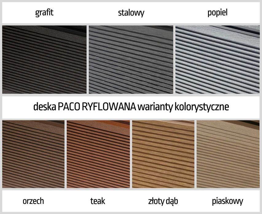 deska tarasowa kompozytowa PACO RYFL i 3D grafit orzech teak 2,2m mb