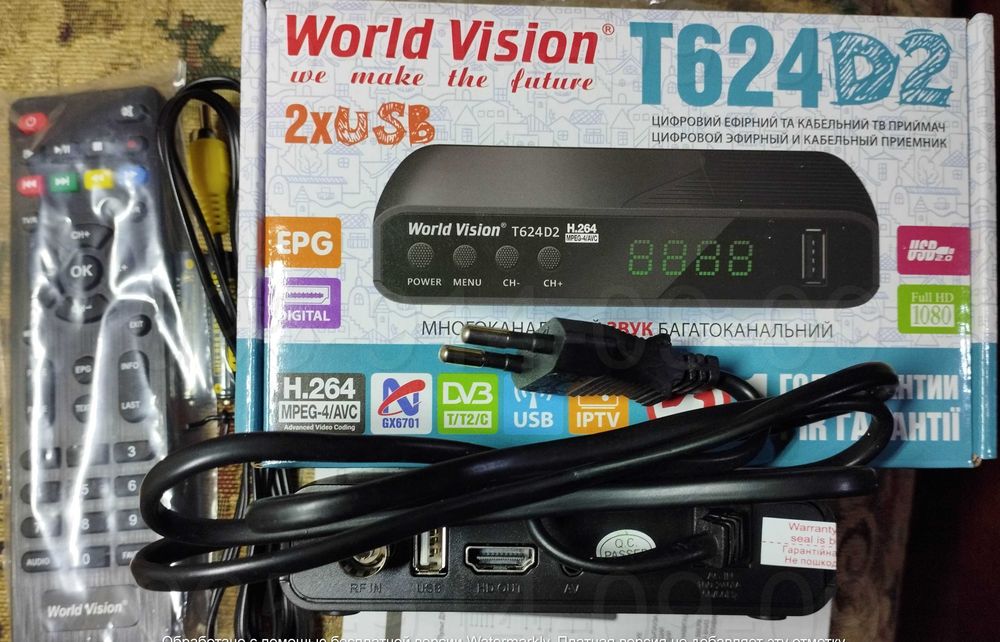 Тюнер Т2 бюджетный с Wi-Fi Интернетом World Vision T624D2