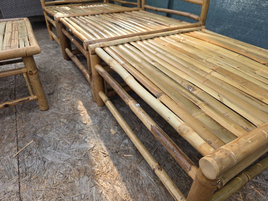 Meble bambusowe do ogrodu modułowe sofa plus stolik