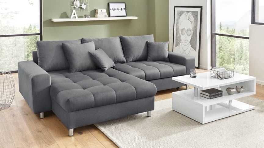 Narożnik, kanapa z funkcją spania i pojemnikiem na sprężynach-DOSTAWA