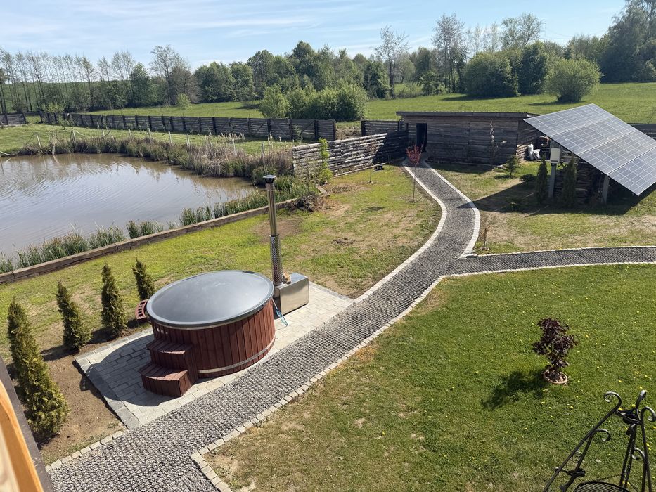 Gdow domek z jacuzzi a'la leśniczówka nad stawem