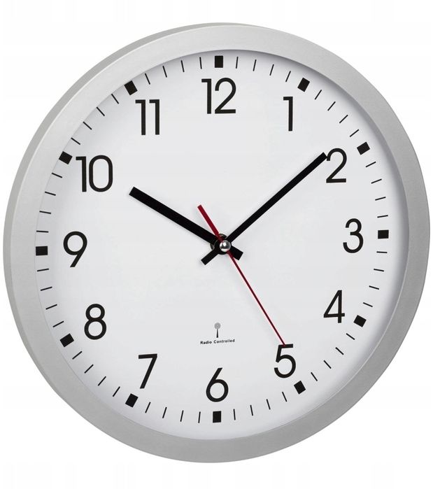 Zegar ścienny TFA Dostmann srebrny 30cm