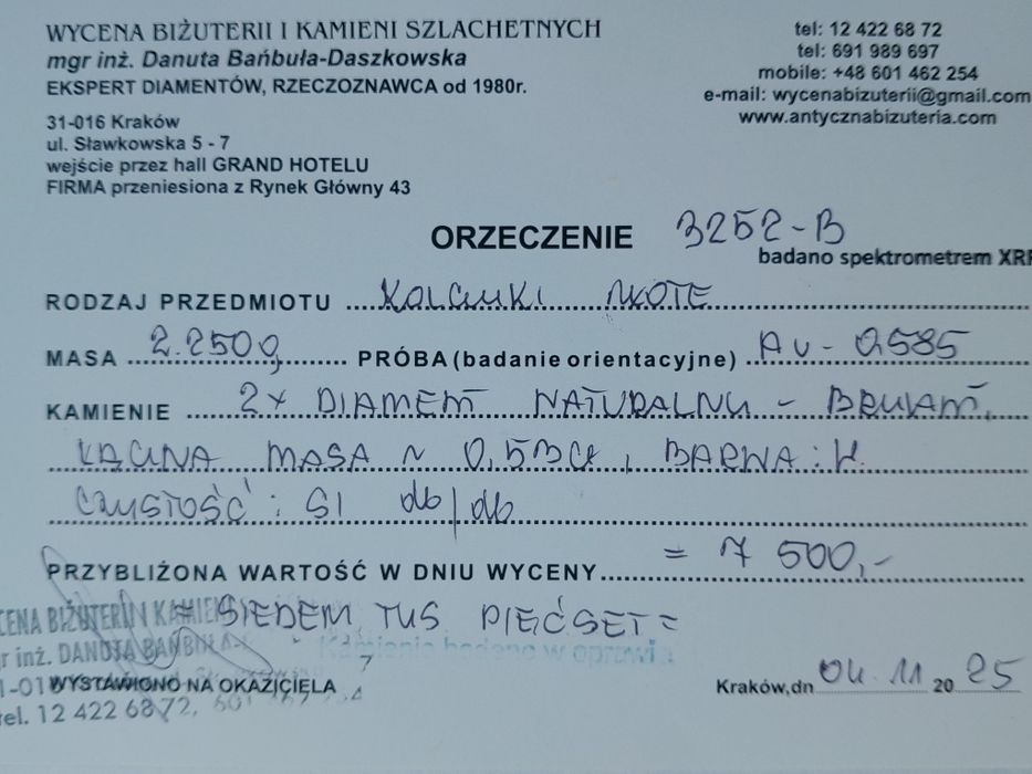 Retro Kolczyki Brylanty 0.53ct Złoto 585 WYCENA