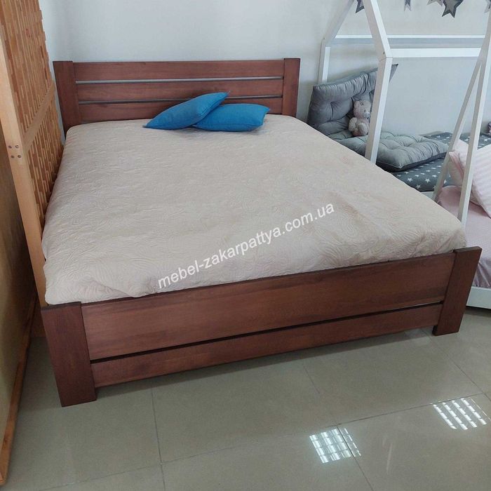 Кровать деревянная. Двуспальная массив бука. Мебель. Меблі. Ліжко 160