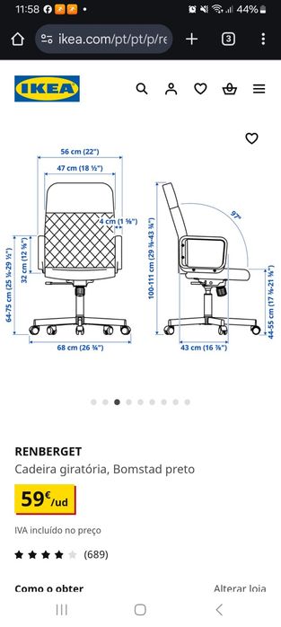 Cadeira de escritório Ikea