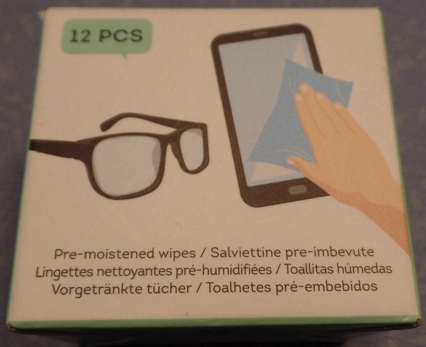 12 Toalhitas individuais para limpeza de ecrãs (856)