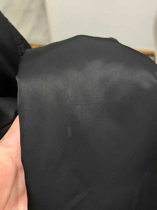 Balmain Czarna Długa Kurtka Z Futrem