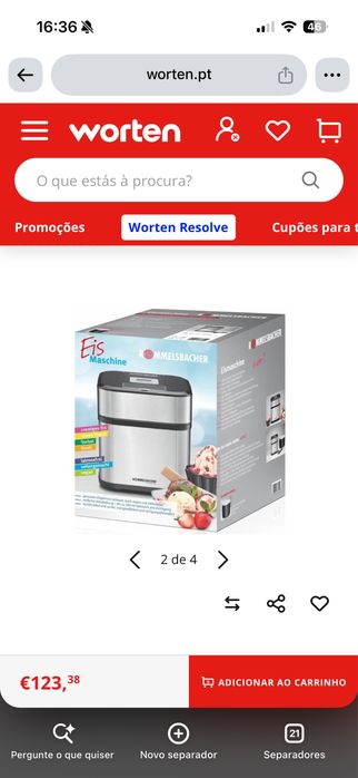 Sorveteria Maquina de gelados sorvete ROMMELSBACHER