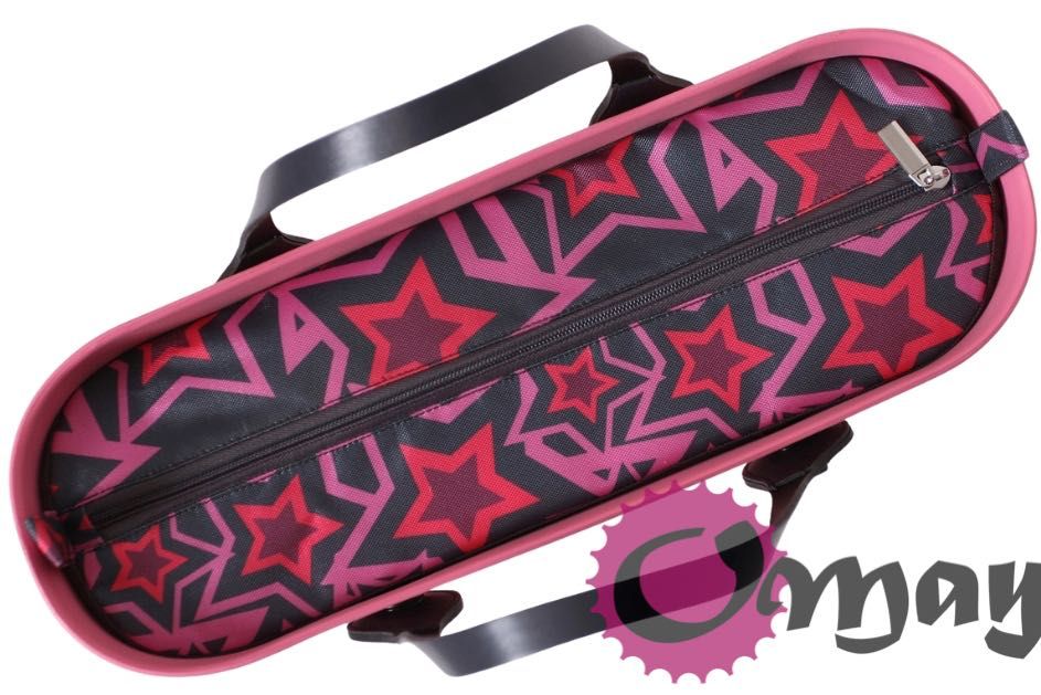 Grafitowy organizer do OBAG MINI gwiazdy różowe 2 kieszenie wkład OMAY