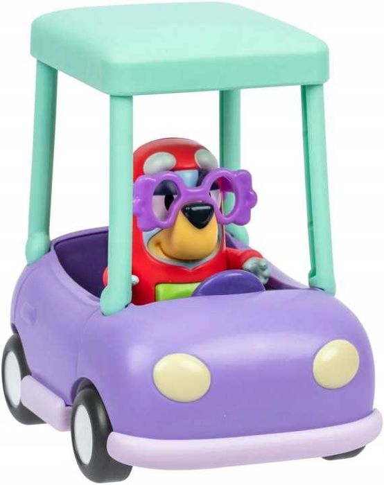 Bluey zestaw mały samochód Babuni i figurka Janiny auto Moose Toys pojazd