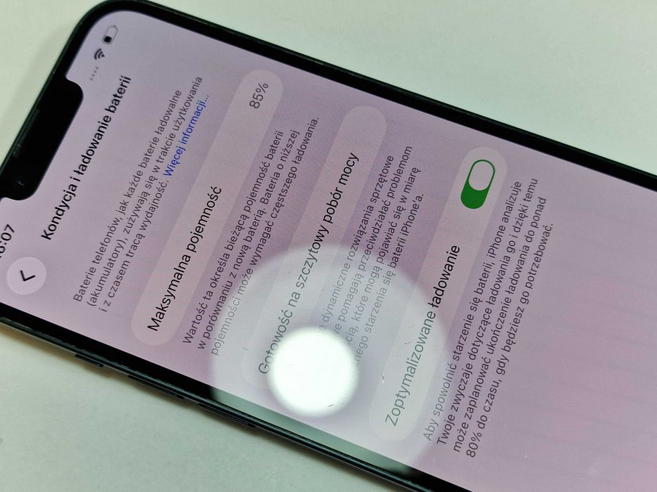 Iphone 14 128GB/ Midnight/ Czarny/ BAT 85%/ Grade B + ładowarka