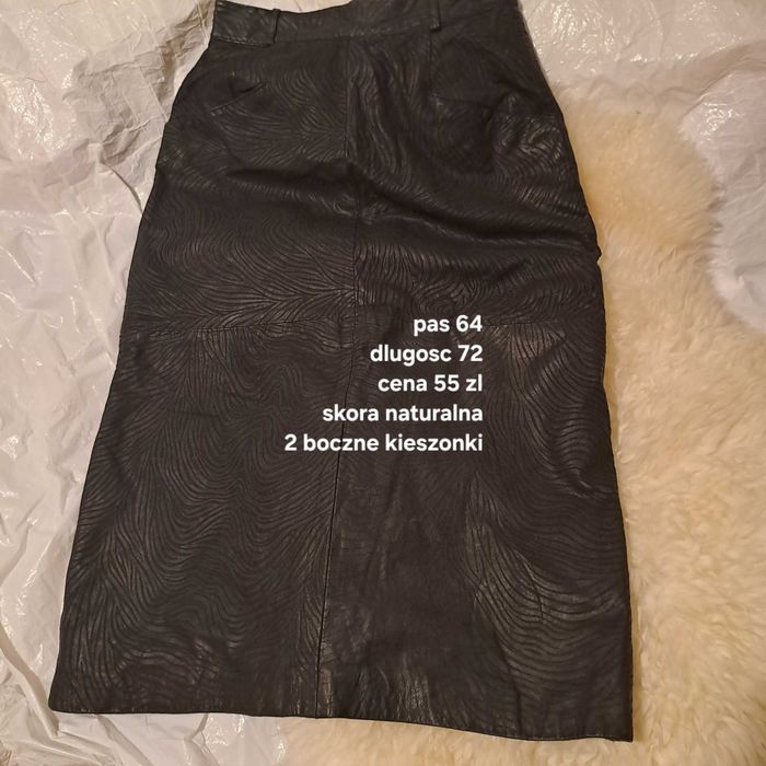 Spodnica czarna skora naturalna roxm 36