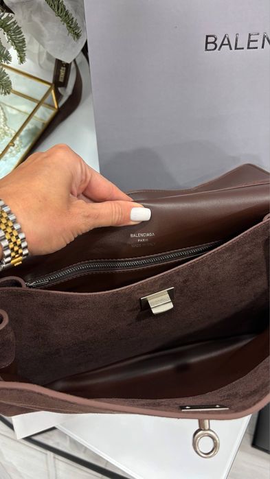 Сумка Balenciaga Rodeo замшева | шоколадна