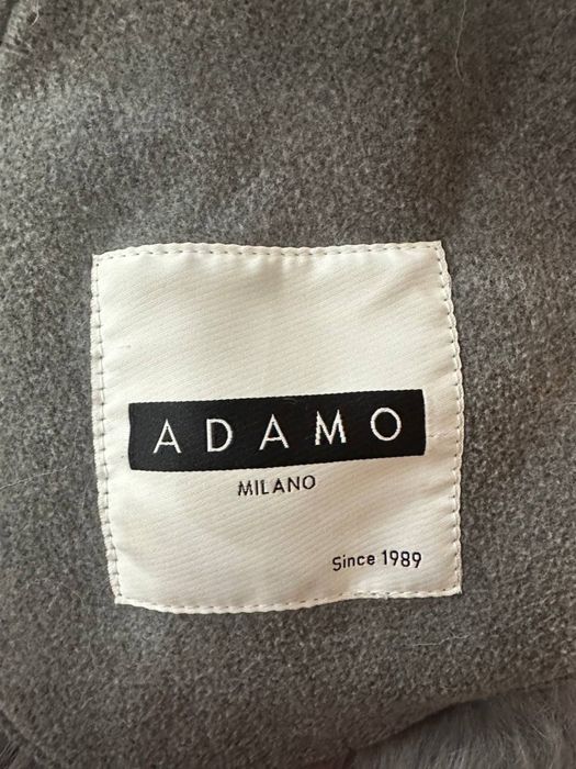 Дубленка авиатор Adamo мех тоскана Италия синяя серая