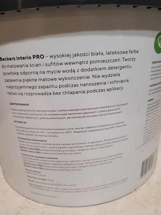 Farba beckers interio pro 10L biała