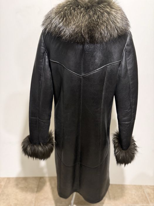Zielony kożuch skóra naturalna r. XL/42