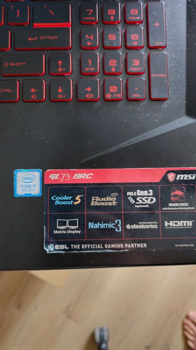 LAPTOP MSI GL73 i7-8750H/16GB/480+1TB/Win11X GTX1050
