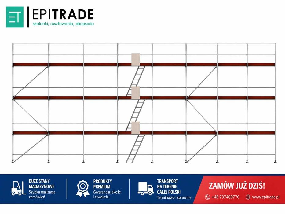 Rusztowanie elewacyjne pletak 200 m2 24 x 8,4m nowe nie używane