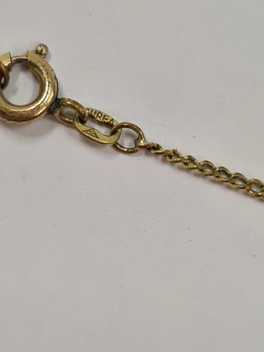 Secesyjny naszyjnik kolia Art Nouveau dymny kwarc metal złocony AUREA